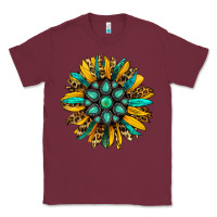 Burgundy turquoise leopard sunflower Classic Tee - Jasminsmagicworld