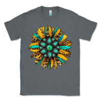 Charcoal Heather turquoise leopard sunflower Classic Tee - Jasminsmagicworld