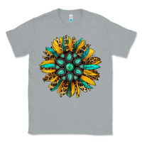 Heather Grey turquoise leopard sunflower Classic Tee - Jasminsmagicworld