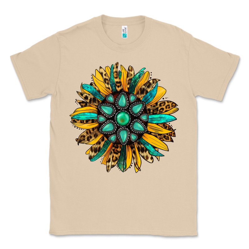 Turquoise Leopard Sunflower Classic Tee by Jasminsmagicworld | Teevron