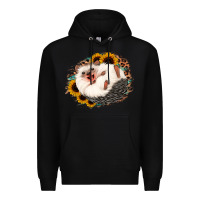 Black happy hedgehog sunflower leopard Premium Hoodie - Jasminsmagicworld