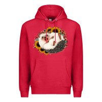 Cardinal happy hedgehog sunflower leopard Premium Hoodie - Jasminsmagicworld