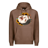 Chestnut happy hedgehog sunflower leopard Premium Hoodie - Jasminsmagicworld