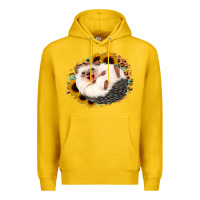 Lemon happy hedgehog sunflower leopard Premium Hoodie - Jasminsmagicworld