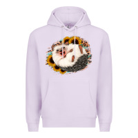 Lilac happy hedgehog sunflower leopard Premium Hoodie - Jasminsmagicworld