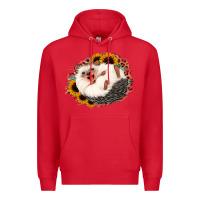 Red happy hedgehog sunflower leopard Premium Hoodie - Jasminsmagicworld