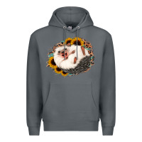 Rock happy hedgehog sunflower leopard Premium Hoodie - Jasminsmagicworld