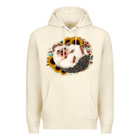 Sandshell happy hedgehog sunflower leopard Premium Hoodie - Jasminsmagicworld
