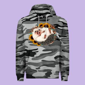 Happy Hedgehog Sunflower Leopard Premium Hoodie Designed By Jasminsmagicworld