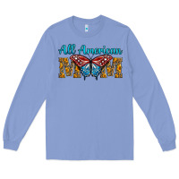 Colony Blue All American Mom Butterfly Long Sleeve Tee - LillyAllenDesigns