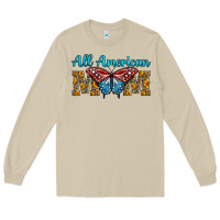 Mushroom All American Mom Butterfly Long Sleeve Tee - LillyAllenDesigns
