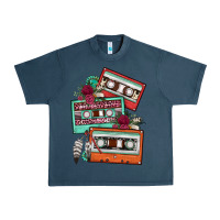 Midnight Navy cassette floral gemstone Urban Heavy Tee - FaDigitalArtStudio