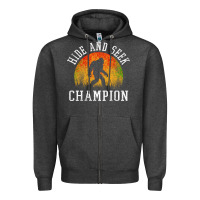 Charcoal Heather hide and seek champion Zipper Hoodie - DesigneFamous