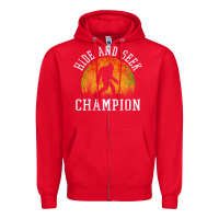 Red hide and seek champion Zipper Hoodie - DesigneFamous
