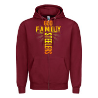 Burgundy god family steeler shirt father's day gift tee t shirt Zipper Hoodie - DesigneFamous