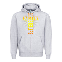 Heather Grey god family steeler shirt father's day gift tee t shirt Zipper Hoodie - DesigneFamous