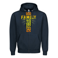 Navy god family steeler shirt father's day gift tee t shirt Zipper Hoodie - DesigneFamous