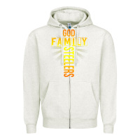 Oatmeal Heather god family steeler shirt father's day gift tee t shirt Zipper Hoodie - DesigneFamous