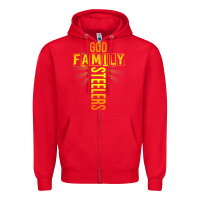 Red god family steeler shirt father's day gift tee t shirt Zipper Hoodie - DesigneFamous