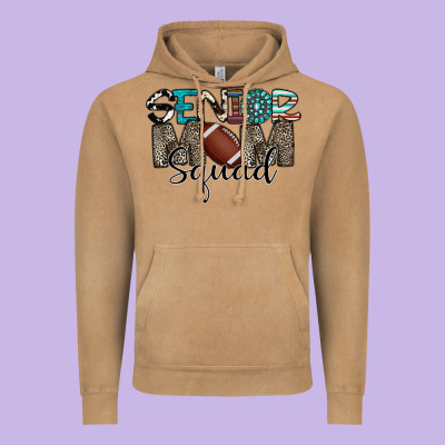 Senior Mom Squad Football Design Vintage Hoodie Designed By Cowhidedigitalart