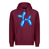 Burgundy Blue Dog Balloon Premium Hoodie - Artiststas