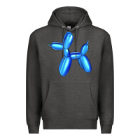 Charcoal Heather Blue Dog Balloon Premium Hoodie - Artiststas
