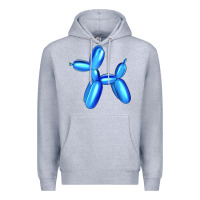 Heather Grey Blue Dog Balloon Premium Hoodie - Artiststas