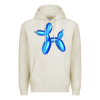 Oatmeal Heather Blue Dog Balloon Premium Hoodie - Artiststas