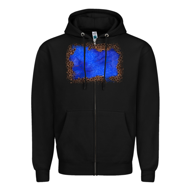 Gemstone Blue Leopard Background Zipper Hoodie by JahusDesignShop | Teevron