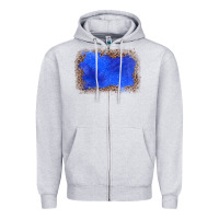 Heather Grey gemstone blue leopard background Zipper Hoodie - JahusDesignShop