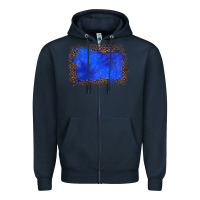 Navy gemstone blue leopard background Zipper Hoodie - JahusDesignShop