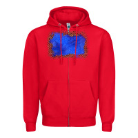 Red gemstone blue leopard background Zipper Hoodie - JahusDesignShop