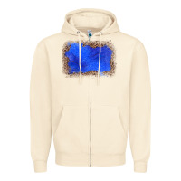 Sandshell gemstone blue leopard background Zipper Hoodie - JahusDesignShop