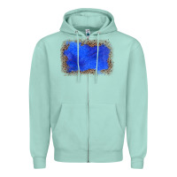 Seafoam gemstone blue leopard background Zipper Hoodie - JahusDesignShop