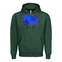 Sports Green gemstone blue leopard background Zipper Hoodie - JahusDesignShop