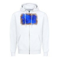 White gemstone blue leopard background Zipper Hoodie - JahusDesignShop