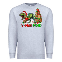 Heather Grey T- Rex X-Mas Mood Premium Sweatshirt - RanaPortraitStore