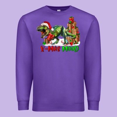 T- Rex X-mas Mood Premium Sweatshirt Designed By Ranaportraitstore