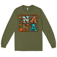 Army Green Fall Autumn Leopard Nana Long Sleeve Tee - LillyAllenDesigns