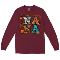 Burgundy Fall Autumn Leopard Nana Long Sleeve Tee - LillyAllenDesigns