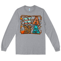Heather Grey Fall Autumn Leopard Nana Long Sleeve Tee - LillyAllenDesigns
