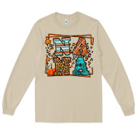 Mushroom Fall Autumn Leopard Nana Long Sleeve Tee - LillyAllenDesigns