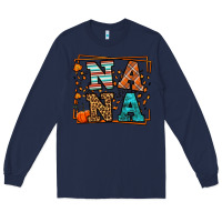 Navy Fall Autumn Leopard Nana Long Sleeve Tee - LillyAllenDesigns