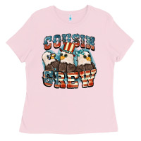Bubblegum Pink Cousin crew Ladies Tee - FaDigitalArtStudio