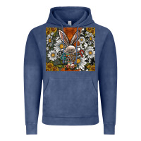 Vintage Denim bunny Easter Vintage Hoodie - CowhideDigitalArt
