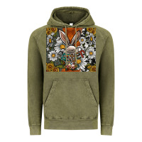 Vintage Olive bunny Easter Vintage Hoodie - CowhideDigitalArt