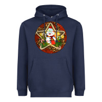Navy Snowman Christmas Heavyweight Hoodie - RanaPortraitStore