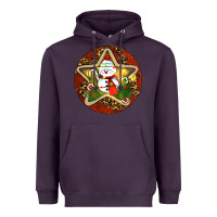 Plum Snowman Christmas Heavyweight Hoodie - RanaPortraitStore