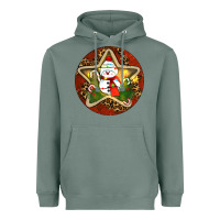 Sage Snowman Christmas Heavyweight Hoodie - RanaPortraitStore