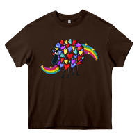 Chocolate Brown Rainbow sheep Heavy Core Tee - CowGirlArtShop